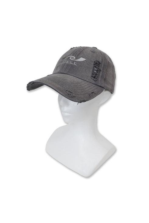 WASHED EMBROIDERY LOGO CAP -WASHED GRAY-